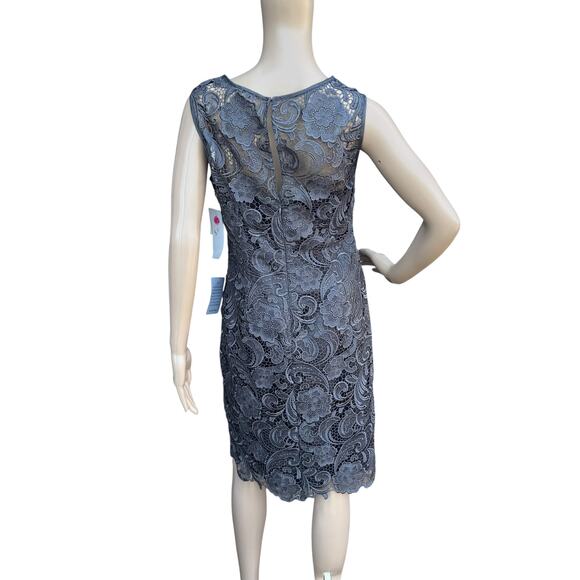 Adriana Papell Lace Sheath Dress, Size 8, Sleeveless Formal Cocktail Gown, NEW - Picture 6 of 8